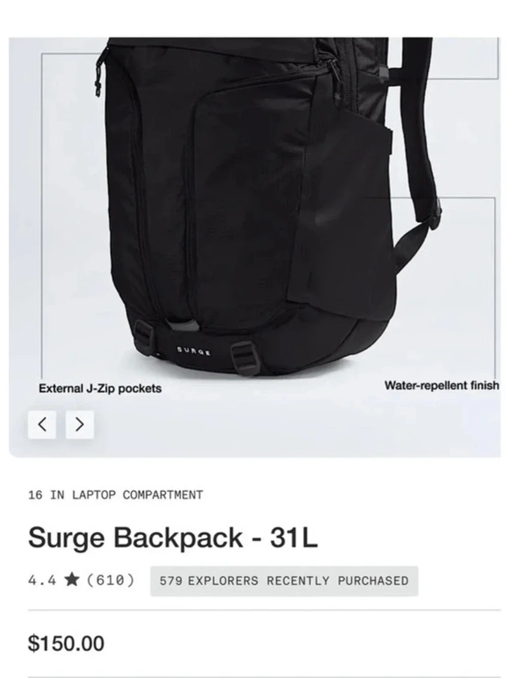 The North Face Olive Green Surge Bookbag